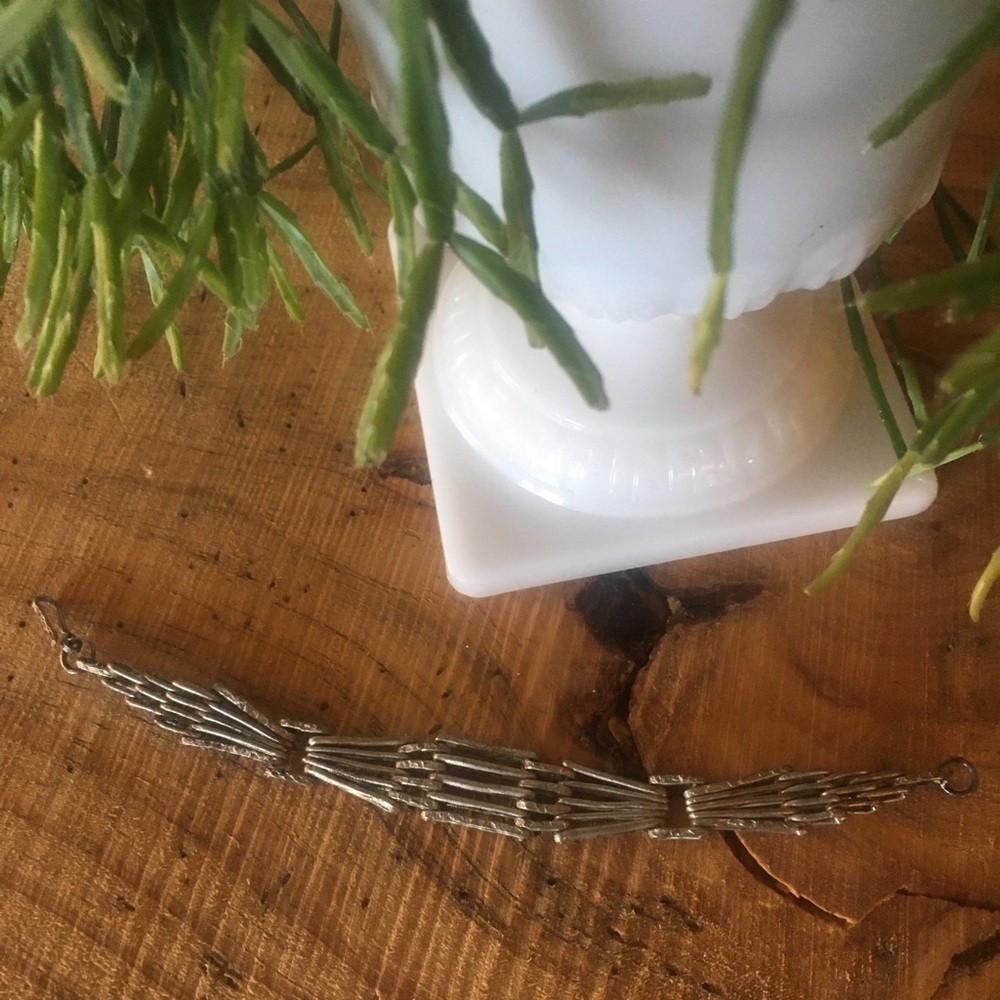 Vintage Bohemian Music Festival Silver Bracelet - Picture 2 of 5